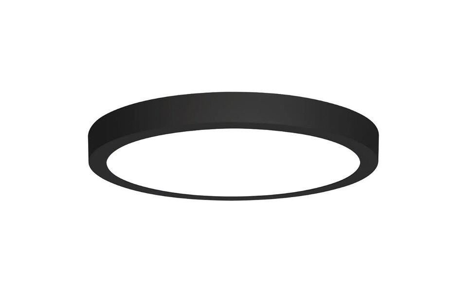 HLW LED LED Downlight - 18W - Bright/Cool White 6400K - Matte Black - Surface Mounted - Round - Aluminum - Ø225mm
