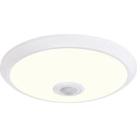 LED Plafondlamp met Sensor + Dag en Nacht Sensor - Kozolux Crimpy - 20W 1500lm - Natuurlijk Wit 4200K - Opbouw - Rond - Wit LED Plafondlamp met Sensor + Dag en Nacht Sensor - Kozolux Crimpy - 20W 1500lm - Natuurlijk Wit 4200K - Opbouw - Rond - Wit