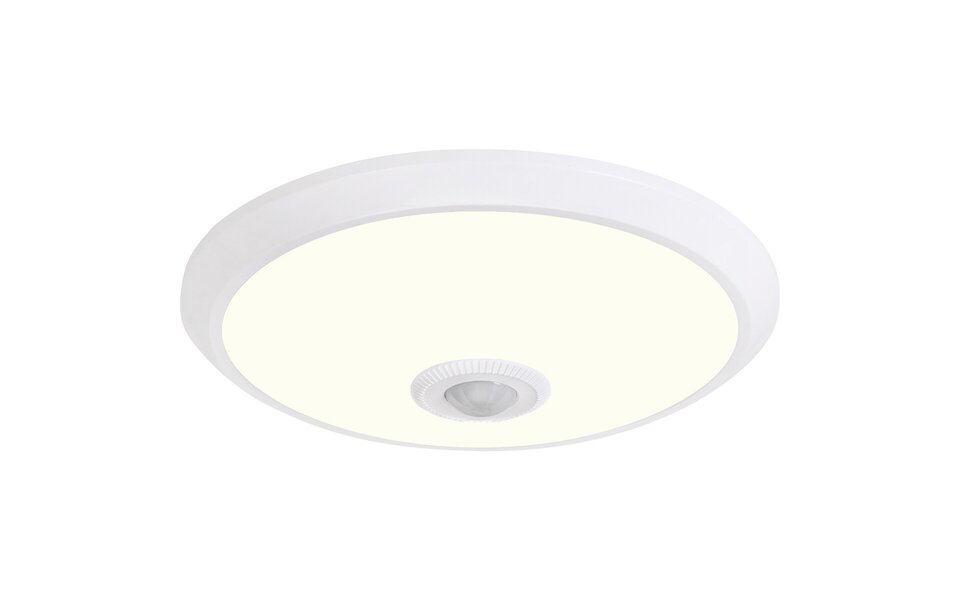 HLW LED LED Ceiling Light with Sensor + Day and Night Sensor - Kozolux Crimpy - 20W 1500lm - Natural White 4200K - Surface Mounted - Round - White