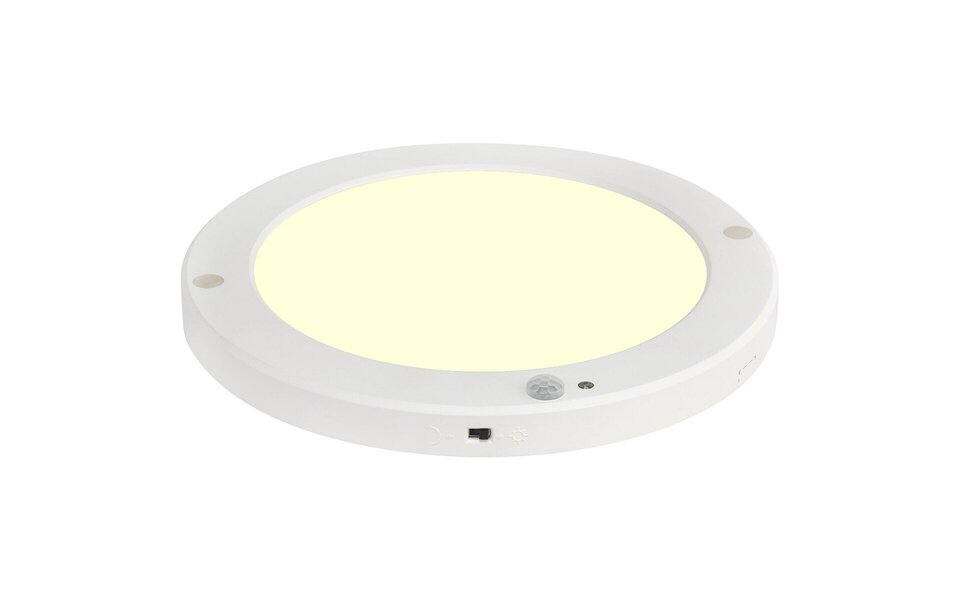 HLW LED LED Plafondlamp met Bewegingssensor + Dag en Nacht Sensor - 18W - Warm Wit 3000K - 360° Zichthoek - Opbouw/Inbouw - Rond - Mat Wit