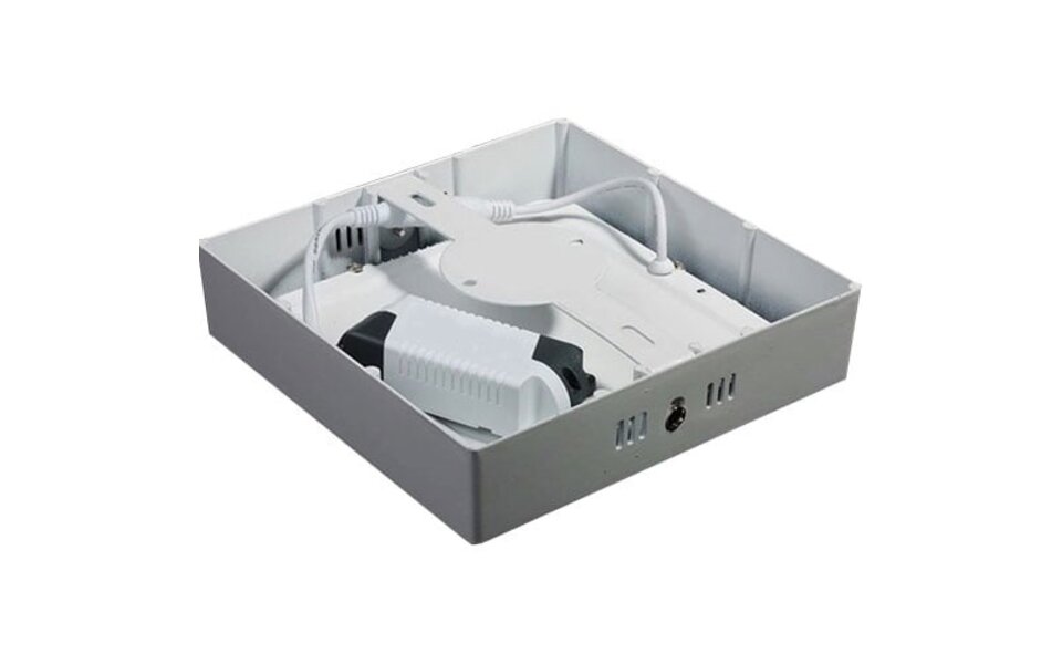 HLW LED LED Downlight - Surface-mounted Square 18W - Bright/Cool White 6400K - Matte White Aluminum - 225mm HLW LED LED Downlight - Surface-mounted Square 18W - Bright/Cool White 6400K - Matte White Aluminum - 225mm