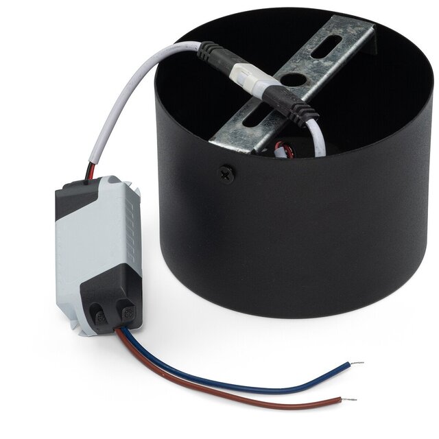 HLW LED LED Downlight - Opbouw Rond Hoog 5W - Natuurlijk Wit 4200K - Mat Zwart Aluminium - Ø105mm