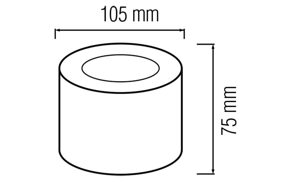 HLW LED LED Downlight - Opbouw Rond Hoog 5W - Natuurlijk Wit 4200K - Mat Zwart Aluminium - Ø105mm