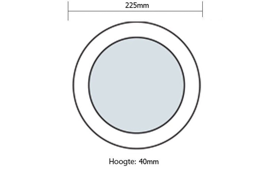HLW LED LED Downlight - Surface Mounted Round 18W - Natural White 4200K - Matte White Aluminum - Ø225mm