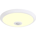 LED Plafondlamp met Sensor + Dag en Nacht Sensor - Kozolux Crimpy - 20W 1500lm - Warm Wit 3000K - Opbouw - Rond - Wit