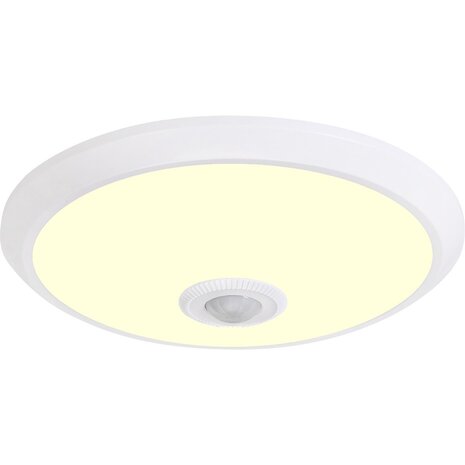 LED Plafondlamp met Sensor + Dag en Nacht Sensor - Kozolux Crimpy - 20W 1500lm - Warm Wit 3000K - Opbouw - Rond - Wit LED Plafondlamp met Sensor + Dag en Nacht Sensor - Kozolux Crimpy - 20W 1500lm - Warm Wit 3000K - Opbouw - Rond - Wit