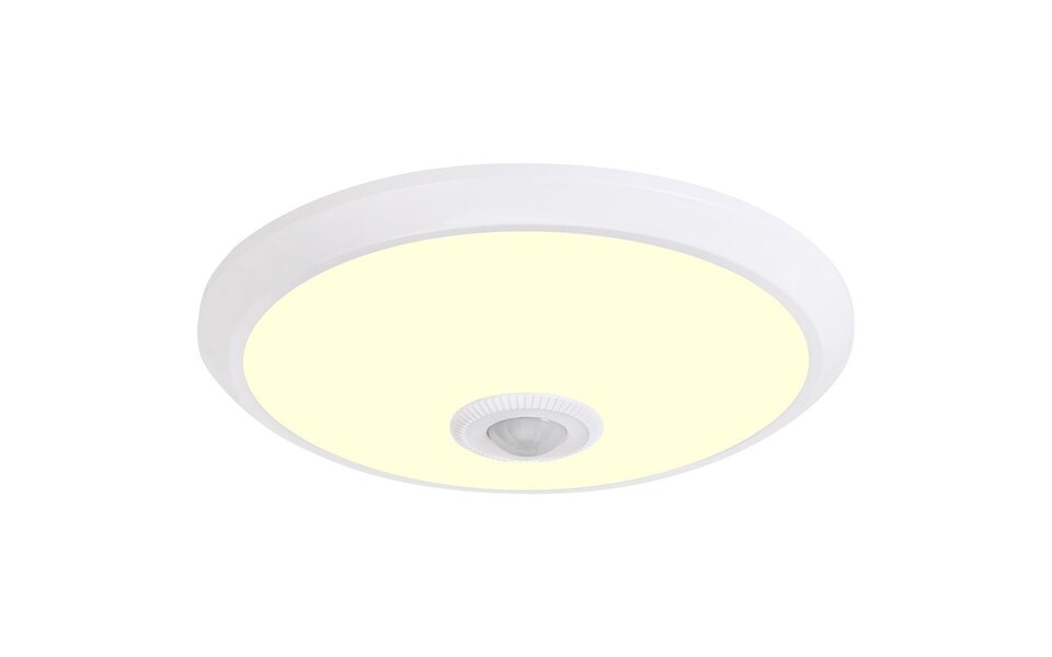 HLW LED LED Ceiling Light with Sensor + Day and Night Sensor - Kozolux Crimpy - 20W 1500lm - Warm White 3000K - Surface Mounted - Round - White