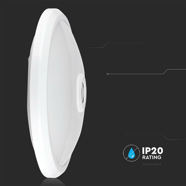 HLW LED LED Plafondlamp met Sensor + Dag en Nacht Sensor - Kozolux Crimpy - 20W 1500lm - Warm Wit 3000K - Opbouw - Rond - Wit HLW LED LED Plafondlamp met Sensor + Dag en Nacht Sensor - Kozolux Crimpy - 20W 1500lm - Warm Wit 3000K - Opbouw - Rond - Wit