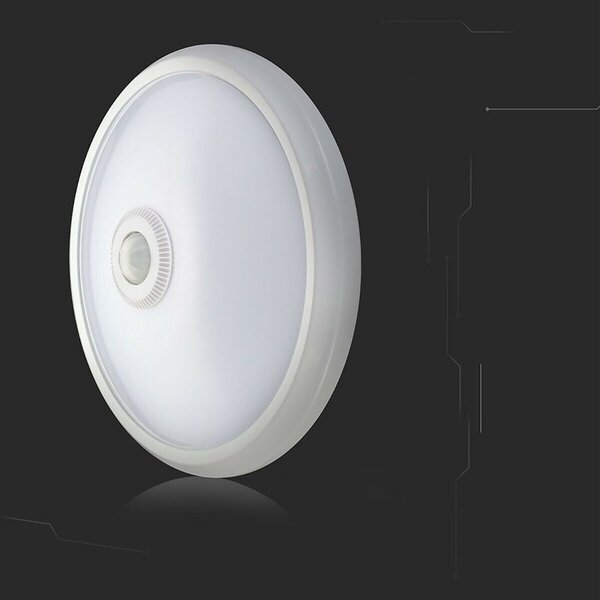 HLW LED LED Plafondlamp met Sensor + Dag en Nacht Sensor - Kozolux Crimpy - 20W 1500lm - Warm Wit 3000K - Opbouw - Rond - Wit HLW LED LED Plafondlamp met Sensor + Dag en Nacht Sensor - Kozolux Crimpy - 20W 1500lm - Warm Wit 3000K - Opbouw - Rond - Wit