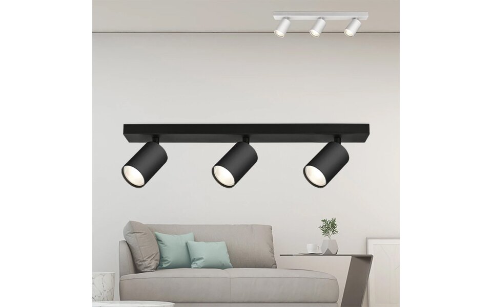 HLW LED LED Plafondspot - Brinton Betin - GU10 Fitting - 3-lichts - Rond - Mat Zwart - Kantelbaar - Aluminium HLW LED LED Plafondspot - Brinton Betin - GU10 Fitting - 3-lichts - Rond - Mat Zwart - Kantelbaar - Aluminium