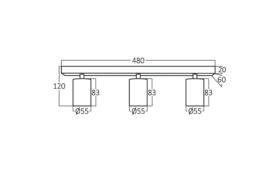 HLW LED LED Ceiling Spotlight - Brinton Betin - GU10 Fitting - 3-light - Round - Matte Black - Tiltable - Aluminum