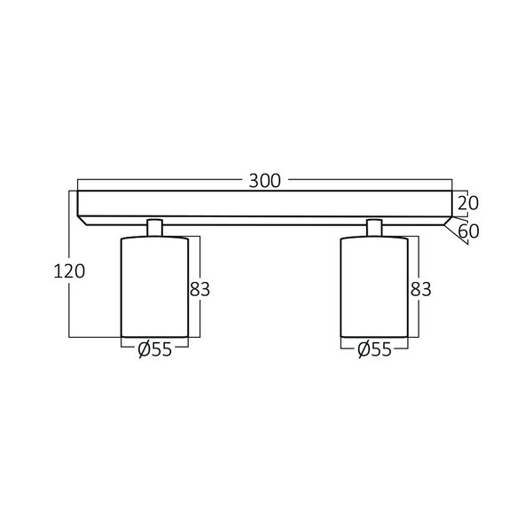 HLW LED LED Plafondspot - Brinton Betin - GU10 Fitting - 2-lichts - Rond - Mat Zwart - Kantelbaar - Aluminium HLW LED LED Plafondspot - Brinton Betin - GU10 Fitting - 2-lichts - Rond - Mat Zwart - Kantelbaar - Aluminium
