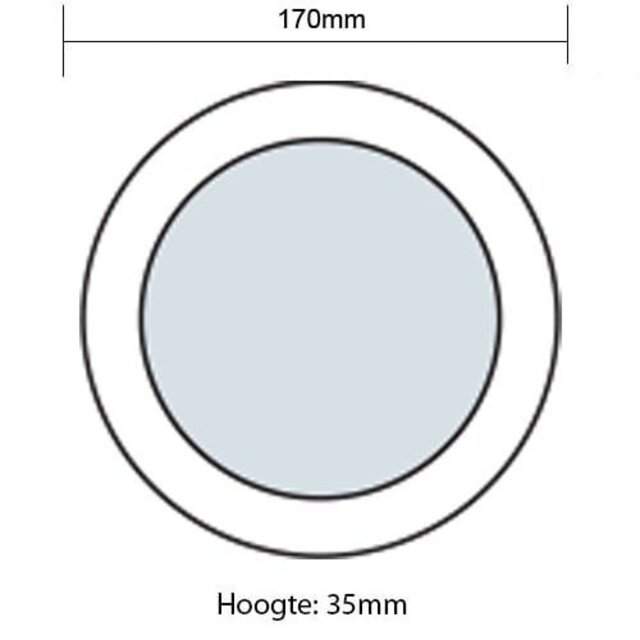 HLW LED LED Downlight - Surface Mounted Round 12W - Natural White 4200K - Matte White Aluminum - Ø160mm