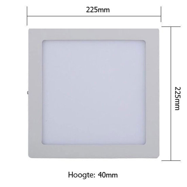 HLW LED LED Downlight - Surface Mounted Square 18W - Warm White 3000K - Matte White Aluminum - 225mm HLW LED LED Downlight - Surface Mounted Square 18W - Warm White 3000K - Matte White Aluminum - 225mm