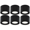LED Downlight 6 Pack - Opbouw Rond Hoog 5W - Natuurlijk Wit 4200K - Mat Zwart Aluminium - Ø105mm LED Downlight 6 Pack - Opbouw Rond Hoog 5W - Natuurlijk Wit 4200K - Mat Zwart Aluminium - Ø105mm