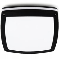 LED bathroom lamp square matte black IP44 - Prixa Pauly