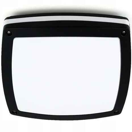 LED Plafondlamp - Badkamerlamp - Prixa Pauly - Opbouw - Vierkant - E27 Fitting - Spatwaterdicht IP44 - Mat Zwart LED Plafondlamp - Badkamerlamp - Prixa Pauly - Opbouw - Vierkant - E27 Fitting - Spatwaterdicht IP44 - Mat Zwart