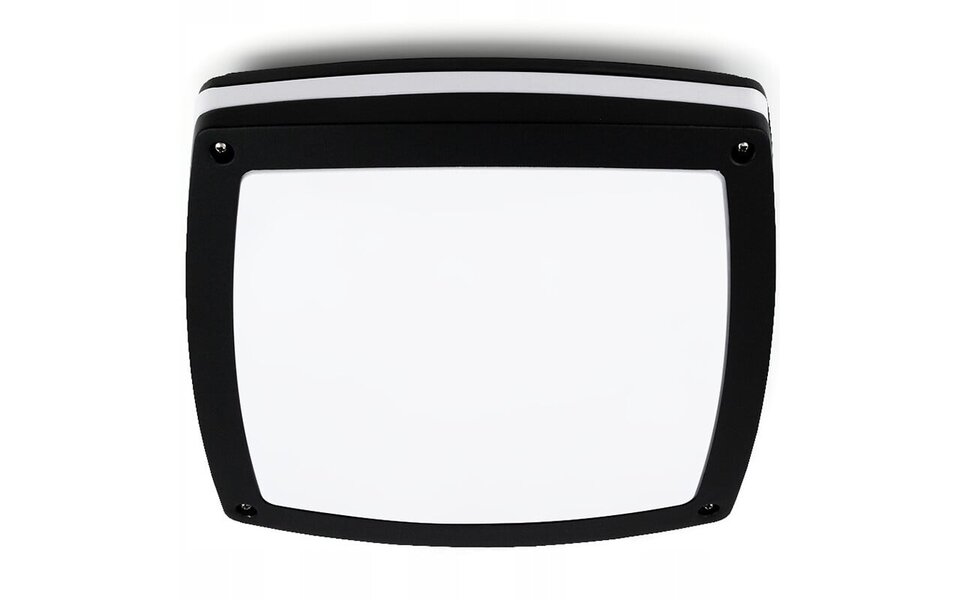 HLW LED LED Ceiling Light - Bathroom Light - Prixa Pauly - Surface Mounted - Square - E27 Fitting - Splashproof IP44 - Matte Black