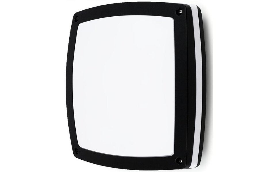 HLW LED LED Plafondlamp - Badkamerlamp - Prixa Pauly - Opbouw - Vierkant - E27 Fitting - Spatwaterdicht IP44 - Mat Zwart