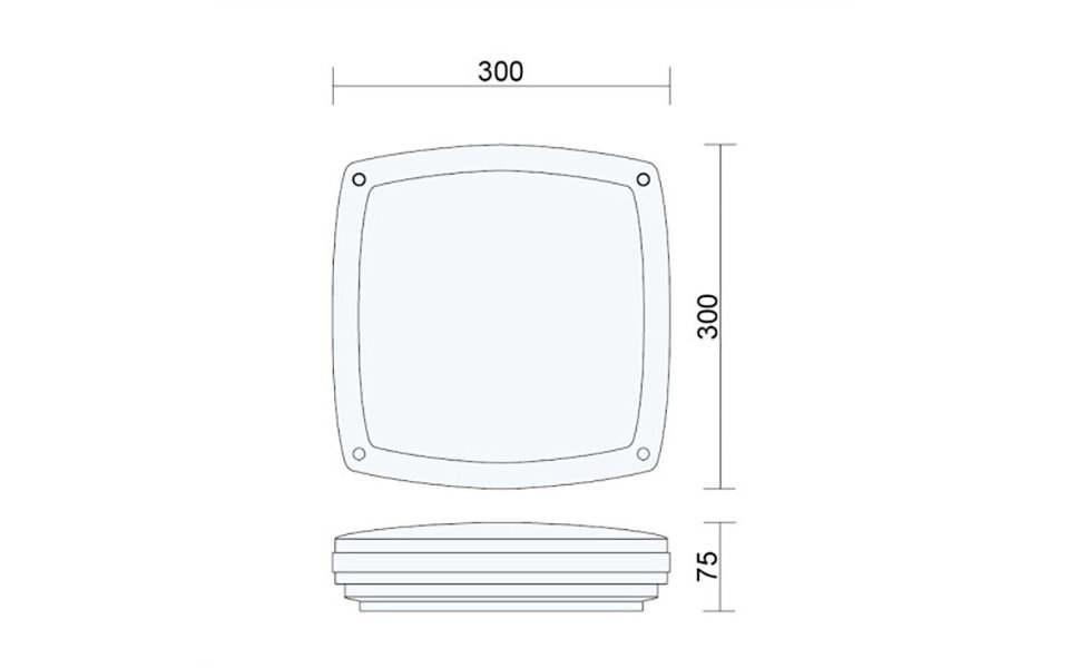HLW LED LED Plafondlamp - Badkamerlamp - Prixa Pauly - Opbouw - Vierkant - E27 Fitting - Spatwaterdicht IP44 - Mat Zwart
