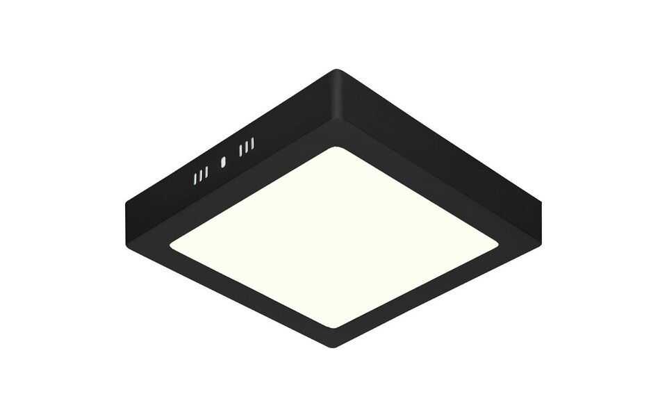 HLW LED LED Downlight - 18W - Natural White 4200K - Matte Black - Surface Mounted - Square - Aluminum - 225mm