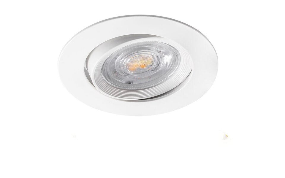 HLW LED LED Recessed Spotlight - Brinton - 7W 630lm 38D - Dimmable - 830 Warm White 3000K - Round - White HLW LED LED Recessed Spotlight - Brinton - 7W 630lm 38D - Dimmable - 830 Warm White 3000K - Round - White