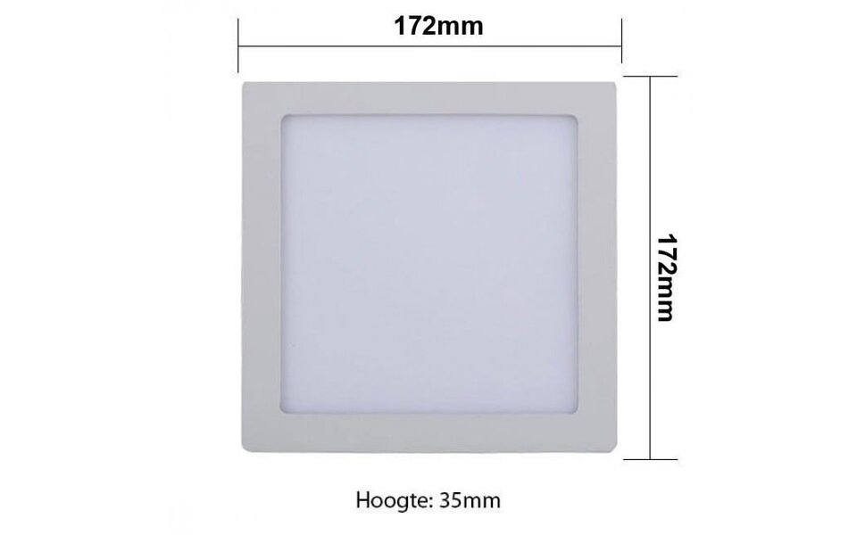 HLW LED LED Downlight Pro - Aigi - Surface Mounted Square 12W - Natural White 4000K - Matte White - 172mm HLW LED LED Downlight Pro - Aigi - Surface Mounted Square 12W - Natural White 4000K - Matte White - 172mm