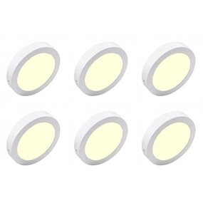 LED downlight set van 6 12W 840lm 3000K Ø170mm mat wit