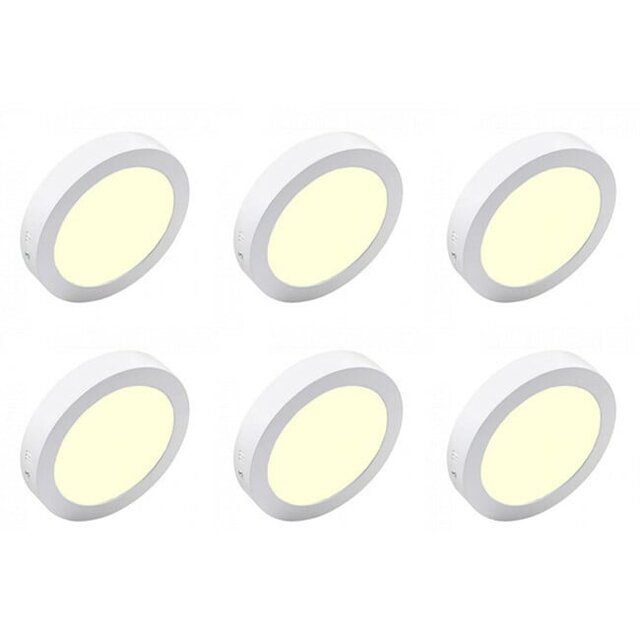 LED downlight set van 6 12W 840lm 3000K Ø170mm mat wit Binnenverlichting LED downlight set van 6 12W 840lm 3000K Ø170mm mat wit Binnenverlichting