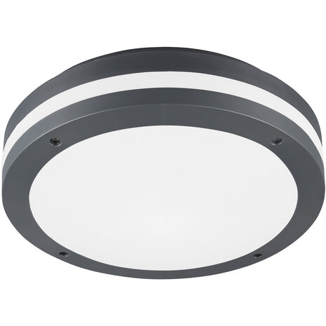 LED Plafondlamp - Trion Keraly - Opbouw Rond - Bewegingssensor - Waterdicht - 12W - Mat Antraciet - Kunststof LED Plafondlamp - Trion Keraly - Opbouw Rond - Bewegingssensor - Waterdicht - 12W - Mat Antraciet - Kunststof
