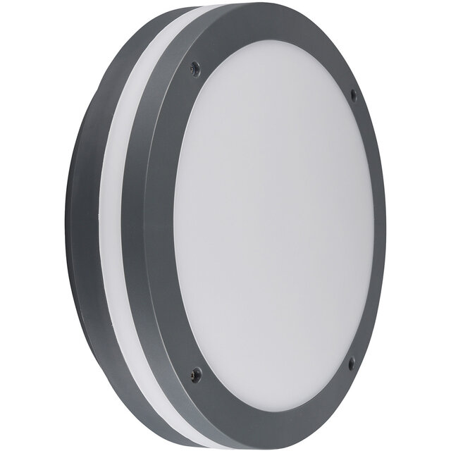 HLW LED LED Ceiling Light - Trion Keraly - Surface Mounted Round - Motion Sensor - Waterproof - 12W - Matte Anthracite - Plastic HLW LED LED Ceiling Light - Trion Keraly - Surface Mounted Round - Motion Sensor - Waterproof - 12W - Matte Anthracite - Plastic