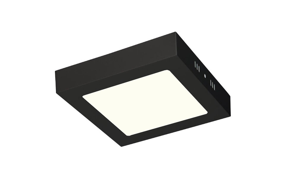 HLW LED LED Downlight - 12W - Natuurlijk Wit 4200K - Mat Zwart - Opbouw - Vierkant - Aluminium - 170mm