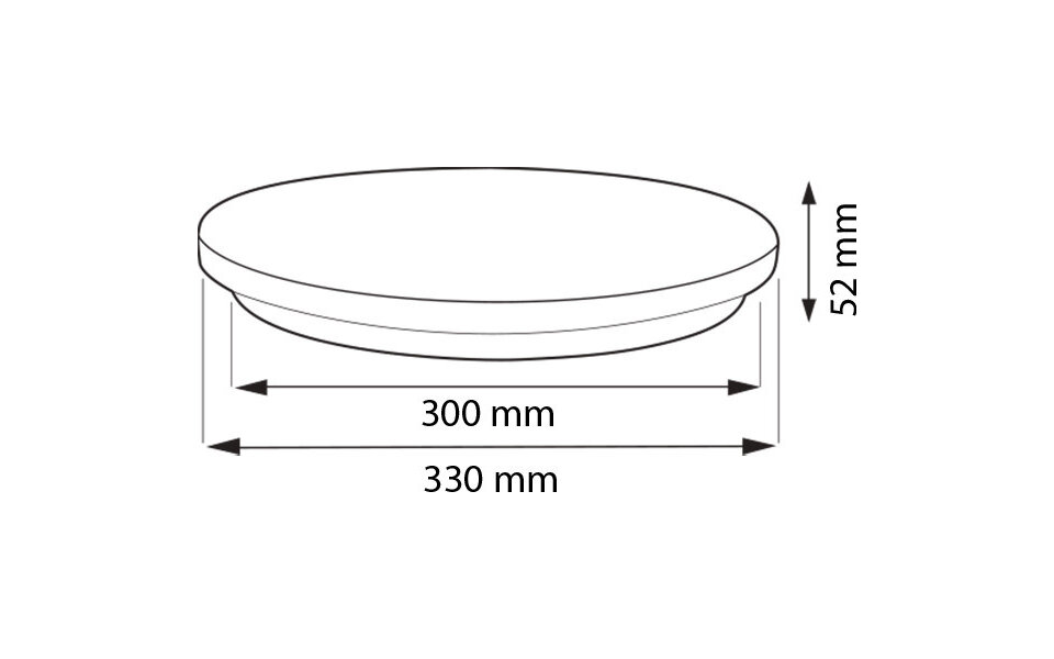 HLW LED LED Ceiling Light - Elotra - Surface Mounted Round 24W - Bright/Cool White 6400K - Matt White Aluminum - Ø330mm