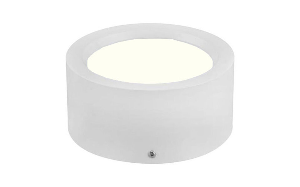 HLW LED LED Downlight - Surface Mounted Round High 10W - Natural White 4200K - Matt White Aluminum - Ø140mm