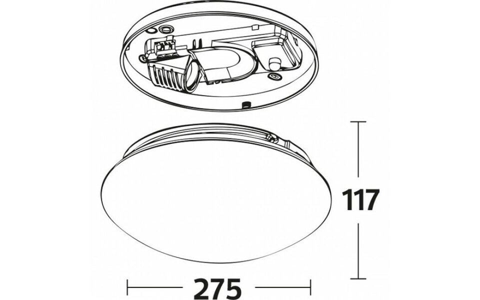 HLW LED LED Plafondlamp met Bewegingssensor - 360° Sensor - E27 Fitting - Mat Wit - Melkglas - Philips - CorePro LEDbulb 827 A60 - 5.5W - Warm Wit 2700K HLW LED LED Plafondlamp met Bewegingssensor - 360° Sensor - E27 Fitting - Mat Wit - Melkglas - Philips - CorePro LEDbulb 827 A60 - 5.5W - Warm Wit 2700K