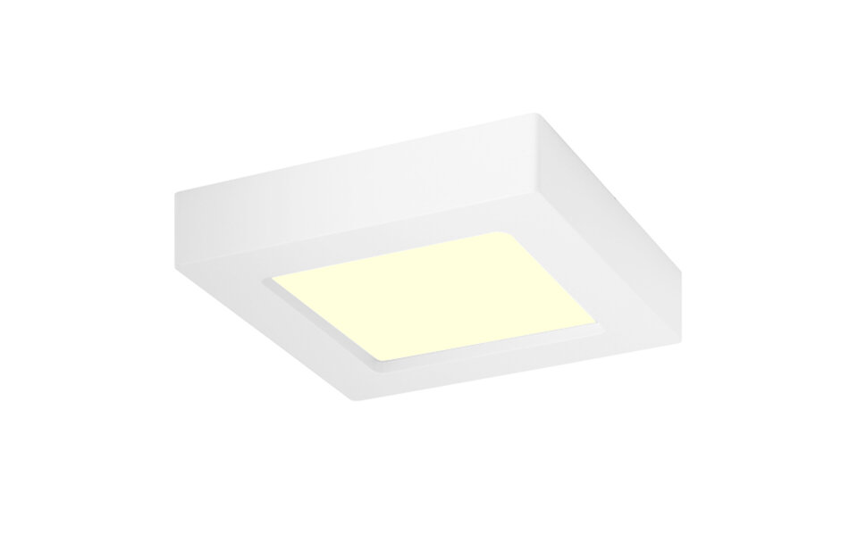 HLW LED LED Downlight Slim Pro - Aigi Strilo - Surface-mounted Square 6W - Warm White 3000K - Matt White - Plastic