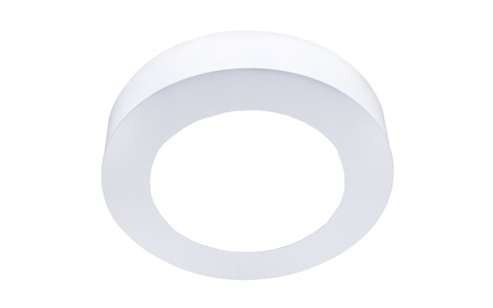 HLW LED LED Downlight Slim Pro - Aigi Strilo - Surface Mounted Round 6W - Bright/Cool White 6000K - Matt White - Plastic