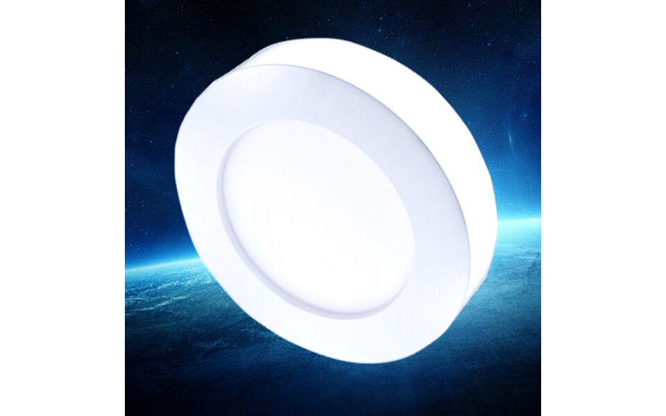 HLW LED LED Downlight Slim Pro - Aigi Strilo - Opbouw Rond 6W - Helder/Koud Wit 6000K - Mat Wit - Kunststof