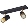 HLW LED LED Ceiling Spotlight - Brinton Tronta - GU10 Fitting - 2-light - Tiltable - Round/Rectangular - Black/Gold