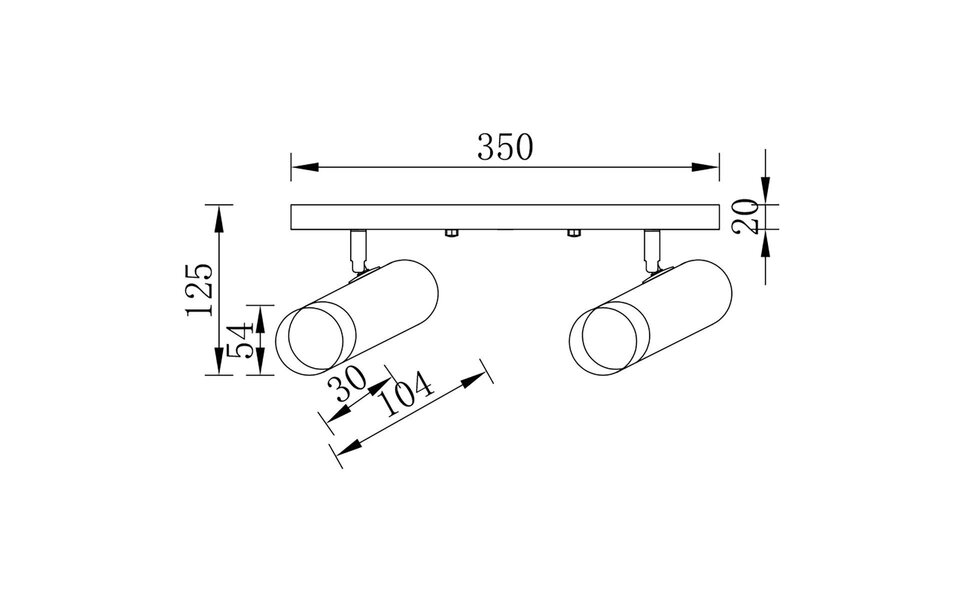 HLW LED LED Plafondspot - Brinton Tronta - GU10 Fitting - 2-lichts - Kantelbaar - Rond/Rechthoek - Zwart/Goud