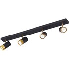 HLW LED LED Ceiling Spotlight - Brinton Tronta - GU10 Fitting - 4-light - Tiltable - Round/Rectangular - Black/Gold