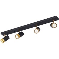 LED Plafondspot Brinton Tronta 4-lichts Zwart/Goud GU10