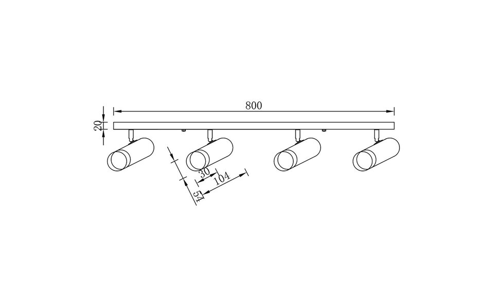 HLW LED LED Ceiling Spotlight - Brinton Tronta - GU10 Fitting - 4-light - Tiltable - Round/Rectangular - Black/Gold
