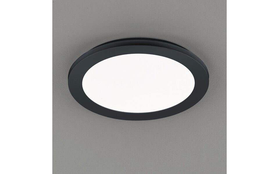 HLW LED LED Plafondlamp - Badkamerlamp - Trion Camy - Opbouw Rond 13W - Spatwaterdicht IP44 - Dimbaar - Warm Wit 3000K - Mat Zwart