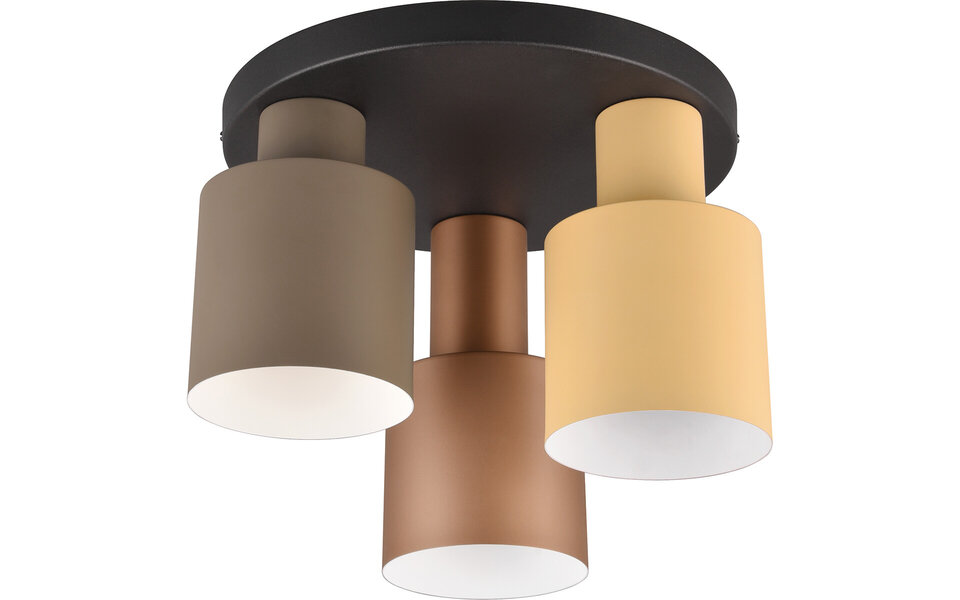 HLW LED LED Plafondlamp - Plafondverlichting - Trion Agido - E27 Fitting - 3-lichts - Zwart met Multicolor Lampenkap HLW LED LED Plafondlamp - Plafondverlichting - Trion Agido - E27 Fitting - 3-lichts - Zwart met Multicolor Lampenkap