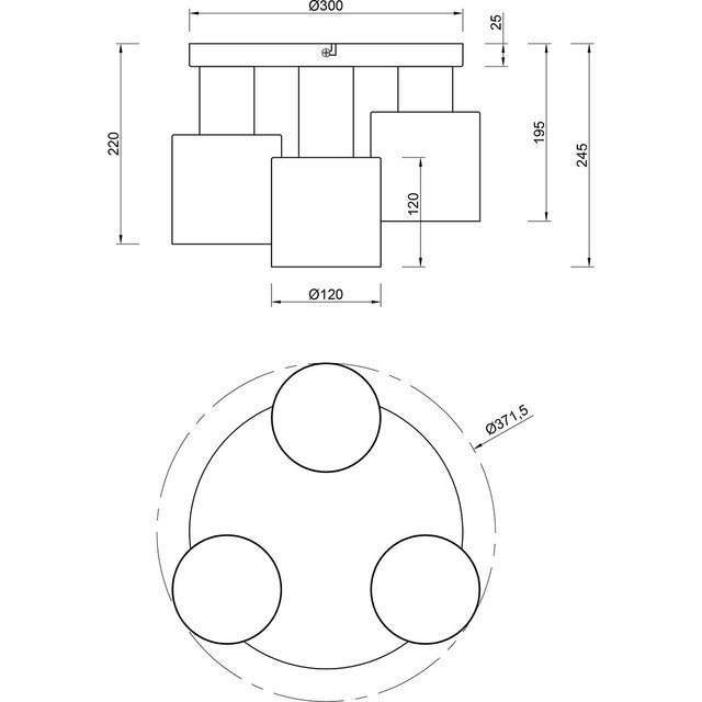 HLW LED LED Plafondlamp - Plafondverlichting - Trion Agido - E27 Fitting - 3-lichts - Zwart met Multicolor Lampenkap HLW LED LED Plafondlamp - Plafondverlichting - Trion Agido - E27 Fitting - 3-lichts - Zwart met Multicolor Lampenkap