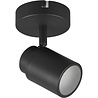 HLW LED LED Wall Spotlight - Trion Artion - GU10 Fitting - Splashproof IP44 - Round - Matte Black - Aluminum