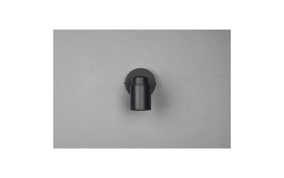 HLW LED LED Wall Spotlight - Trion Artion - GU10 Fitting - Splashproof IP44 - Round - Matte Black - Aluminum