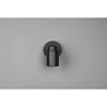 HLW LED LED Wall Spotlight - Trion Artion - GU10 Fitting - Splashproof IP44 - Round - Matte Black - Aluminum
