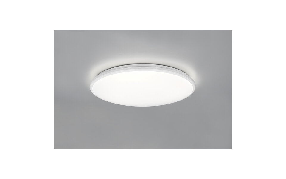 HLW LED LED Ceiling Lamp - Ceiling Lighting - Trion Lombis - 34W - Natural White 4000K - Dimmable - Round - Matte White - Plastic